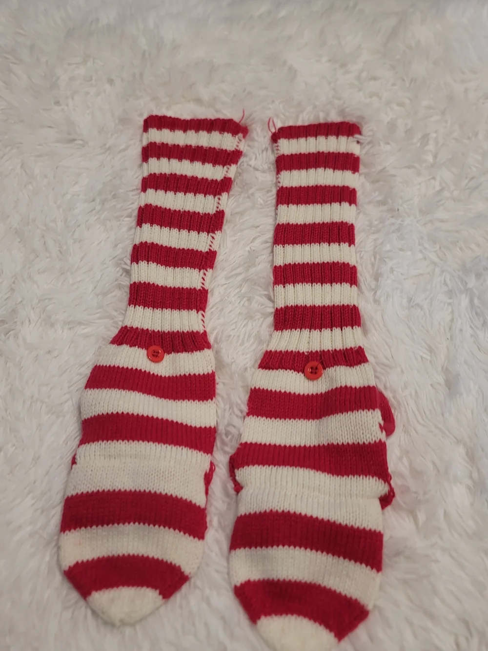 🔥3 For $25 Striped Pink & Cream Womens Convertible Mittens